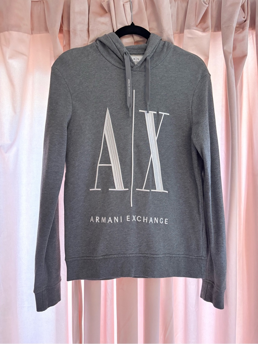 Armani Exchange Gray Crewneck Sweatshirt with White AX Logo